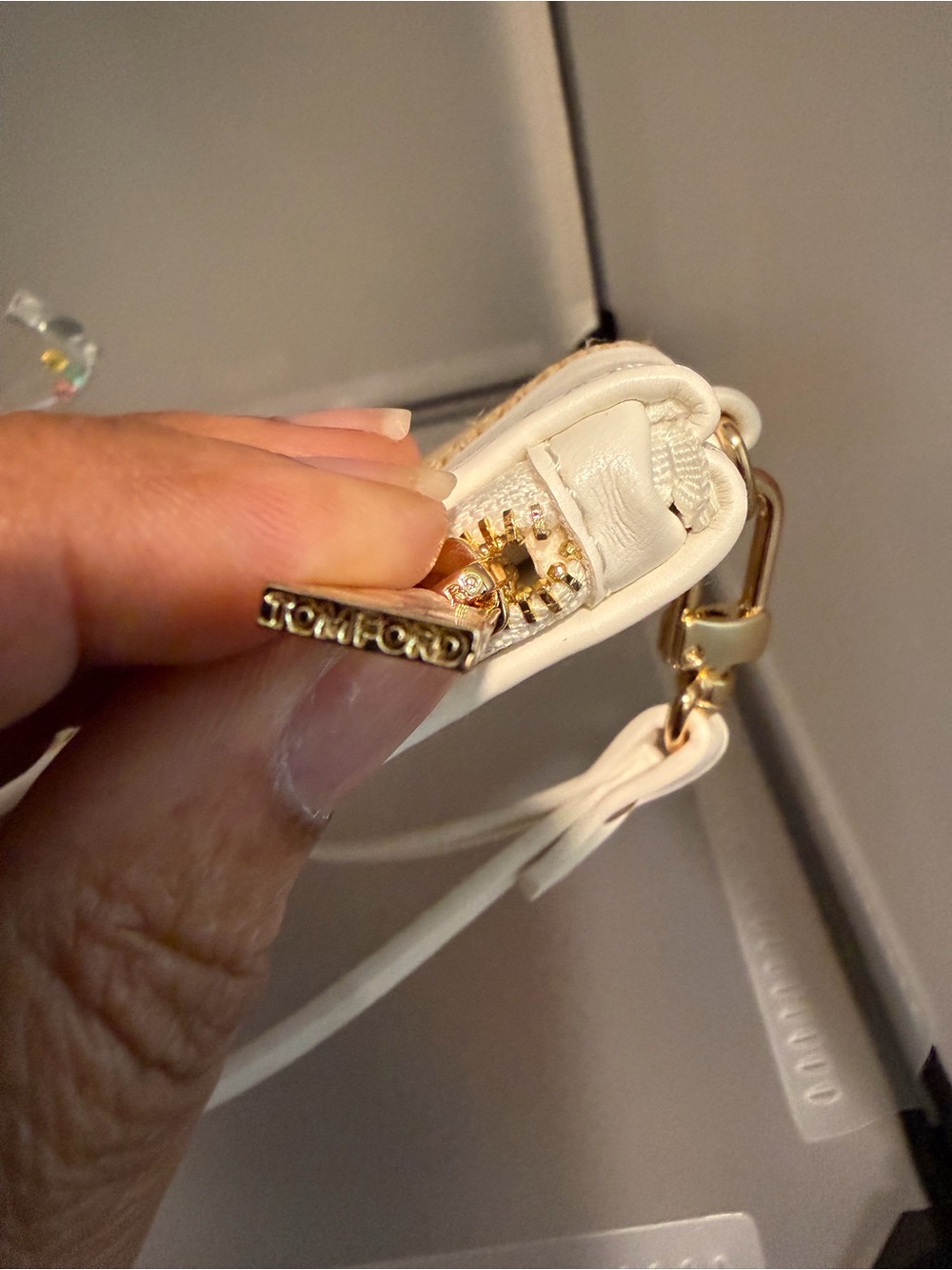 Tom Ford White and Natural Straw Wristlet Clutch - Picture 6 of 6
